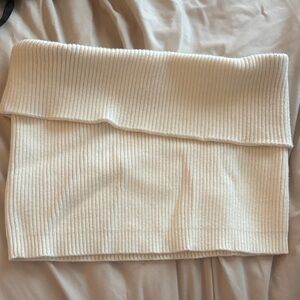 Edikted White Ribbed Knit Tube Top